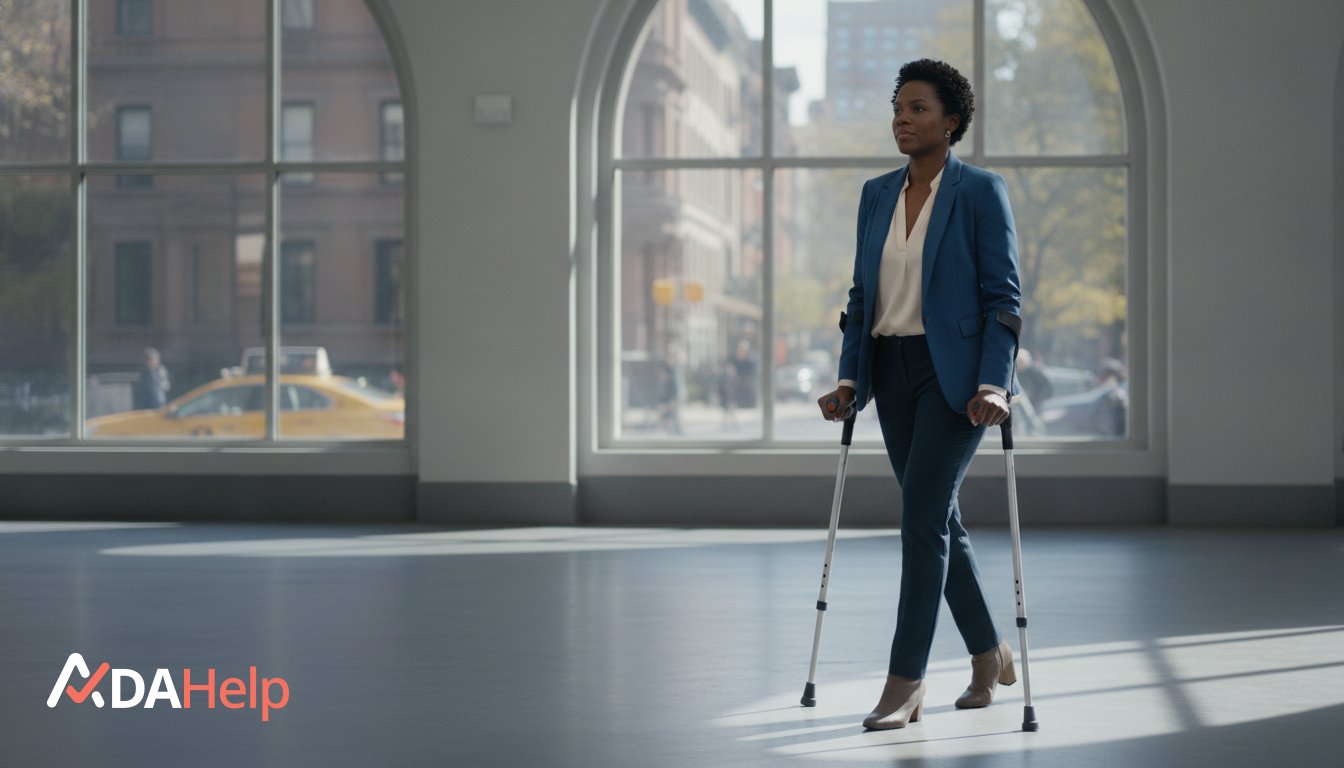 A disability rights attorney reviewing paperwork with a client in New York City
