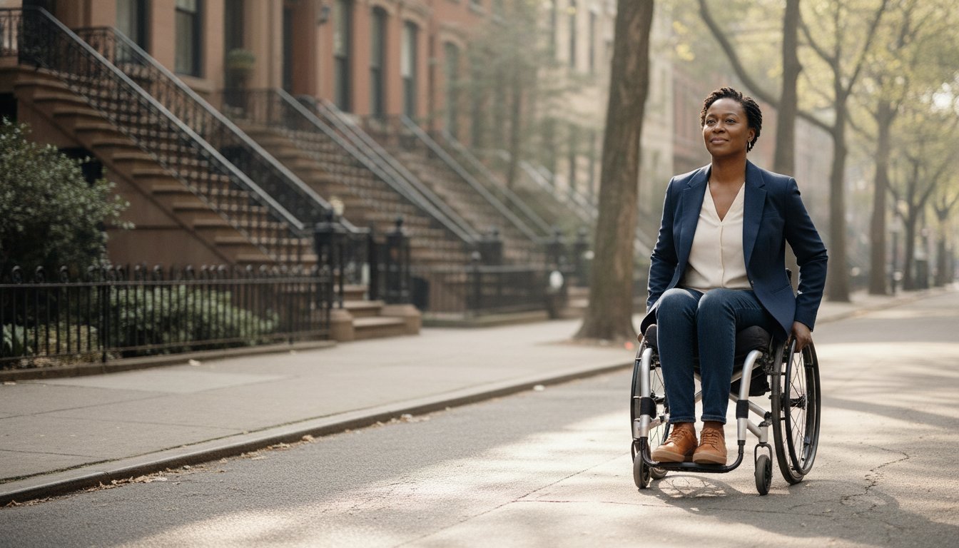 Person reviewing a legal document with a case manager during a free ADA discrimination case check in New York