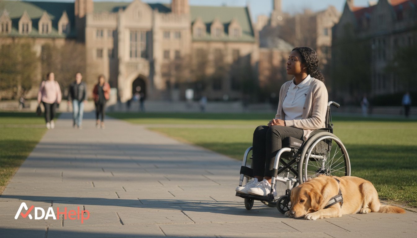 A college student meets with a campus disability services advisor to discuss accommodations