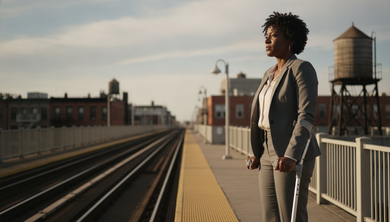 A New York job applicant reviewing paperwork after being denied employment because of a disability