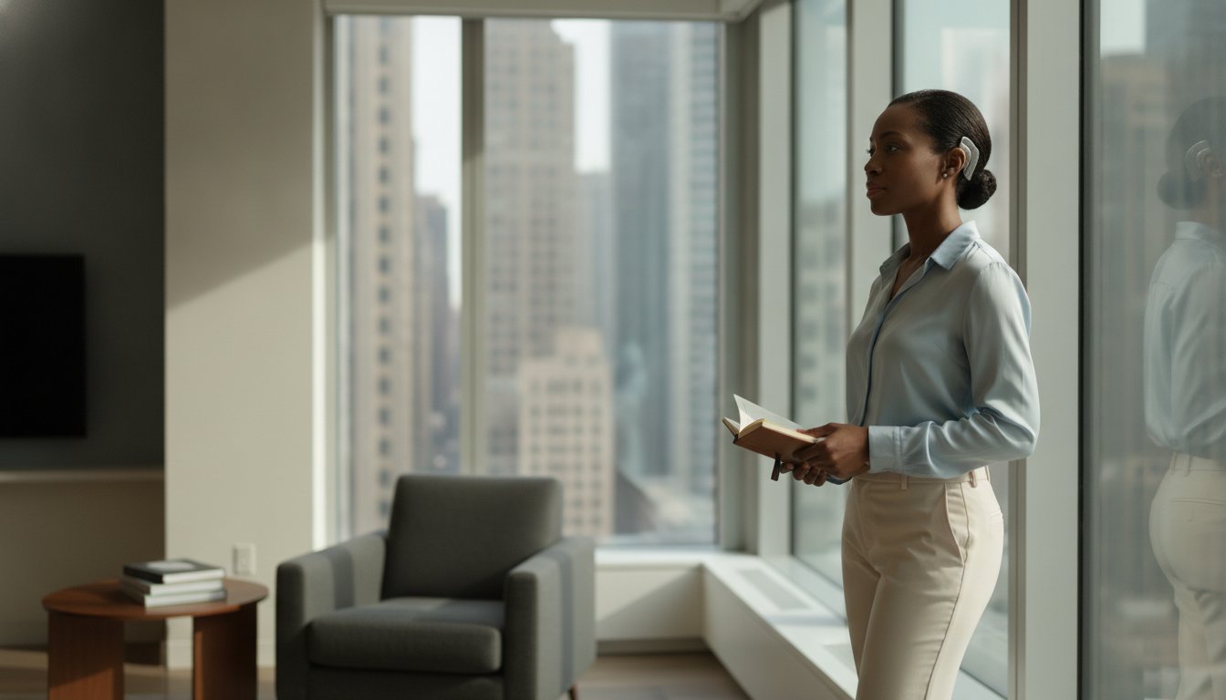 A New York employee reviewing paperwork after being passed over for a promotion due to a medical condition