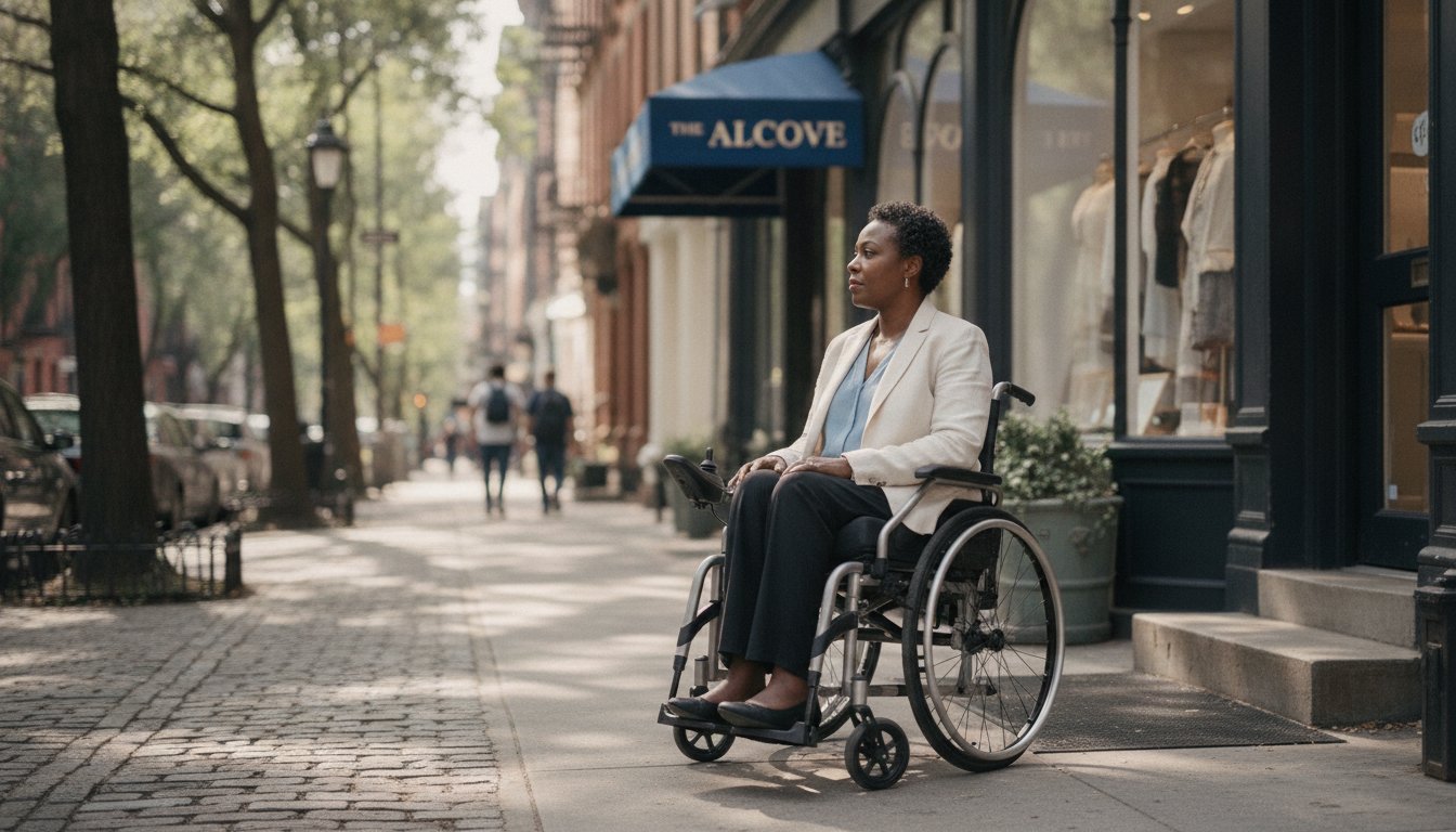 Condiciones de accesibilidad en un lugar de la Ciudad de Nueva York
