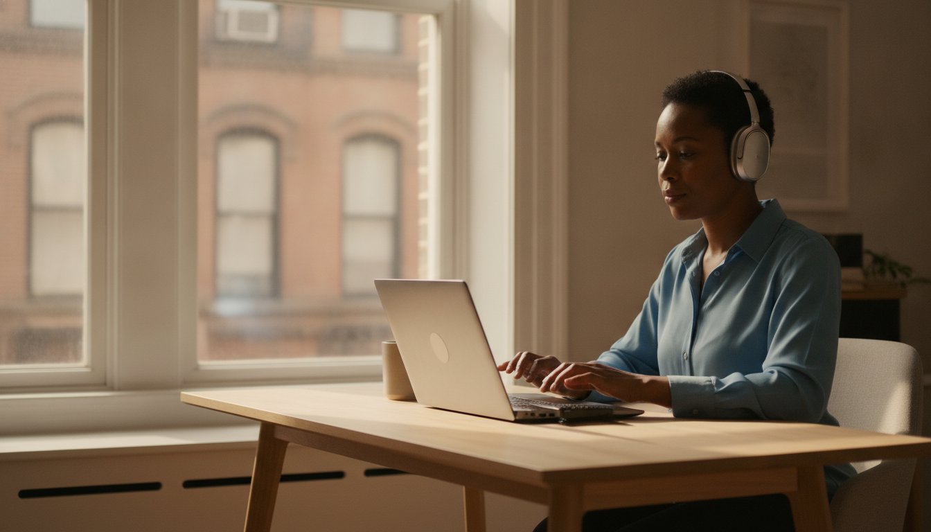 Person using assistive technology to navigate a website while researching a digital accessibility claim in New York
