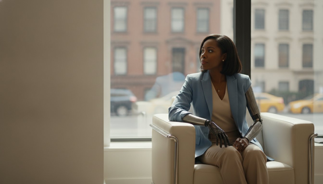 Job applicant meeting with hiring managers during an interview about workplace accommodations