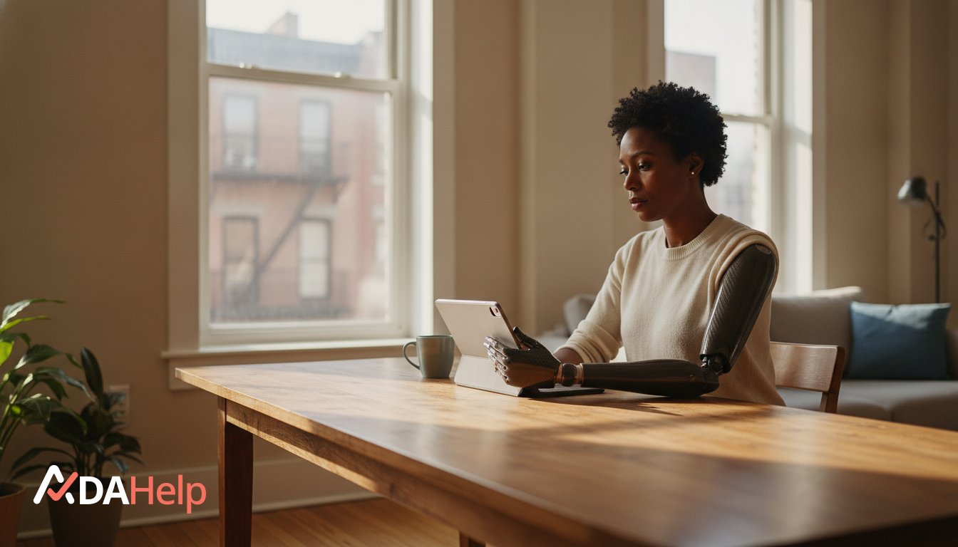 Person filling out a disability discrimination complaint form without a lawyer in New York