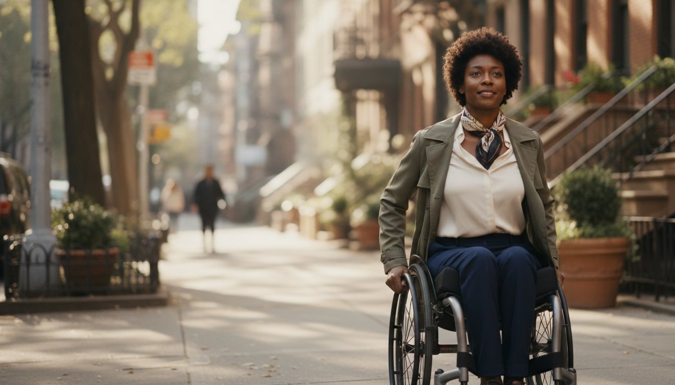 A person meeting with a case manager to discuss an ADA complaint in New York
