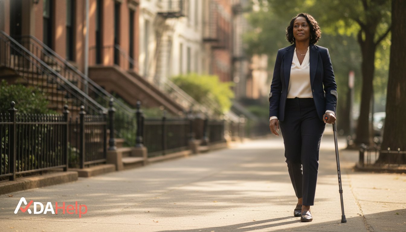 Person reviewing ADA discrimination claim paperwork with an attorney in New York