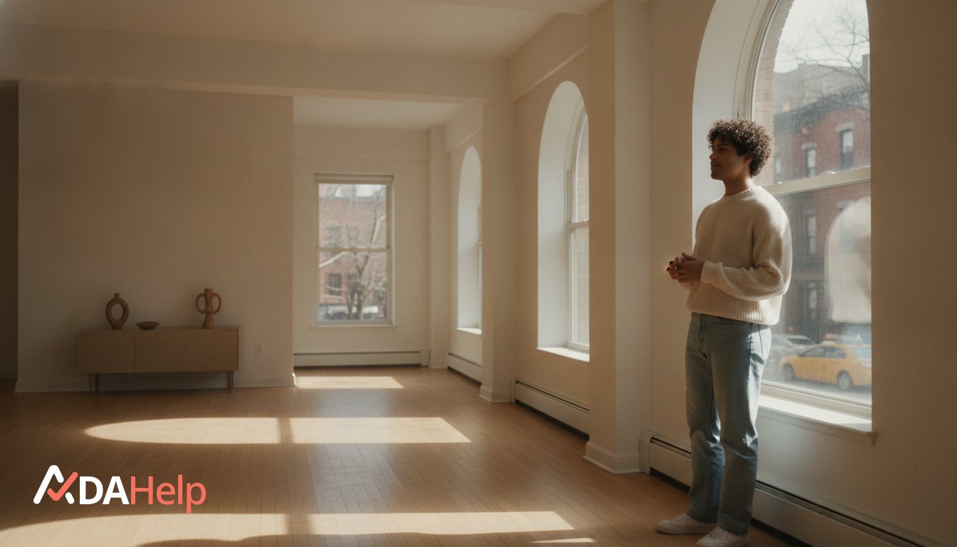 Tenant reviewing a lease with a housing discrimination complaint document