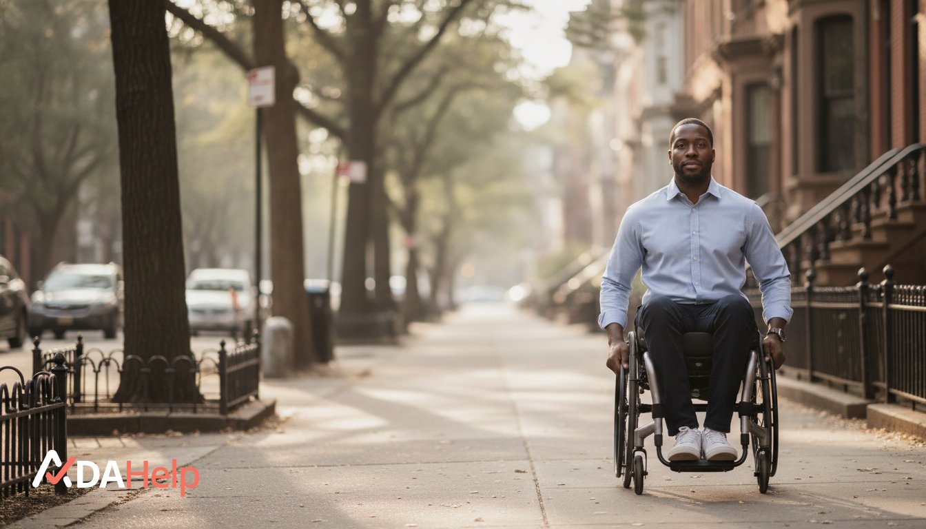 Person meeting with a case manager to discuss a no-fee disability discrimination claim in New York