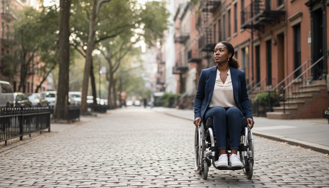 A New Yorker reviewing paperwork after facing disability discrimination and seeking ADA claim assistance