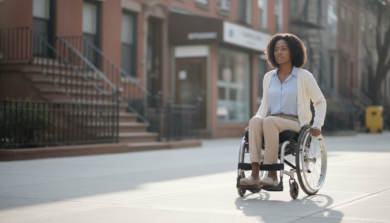 A person organizing evidence and documents to file a disability discrimination claim in New York
