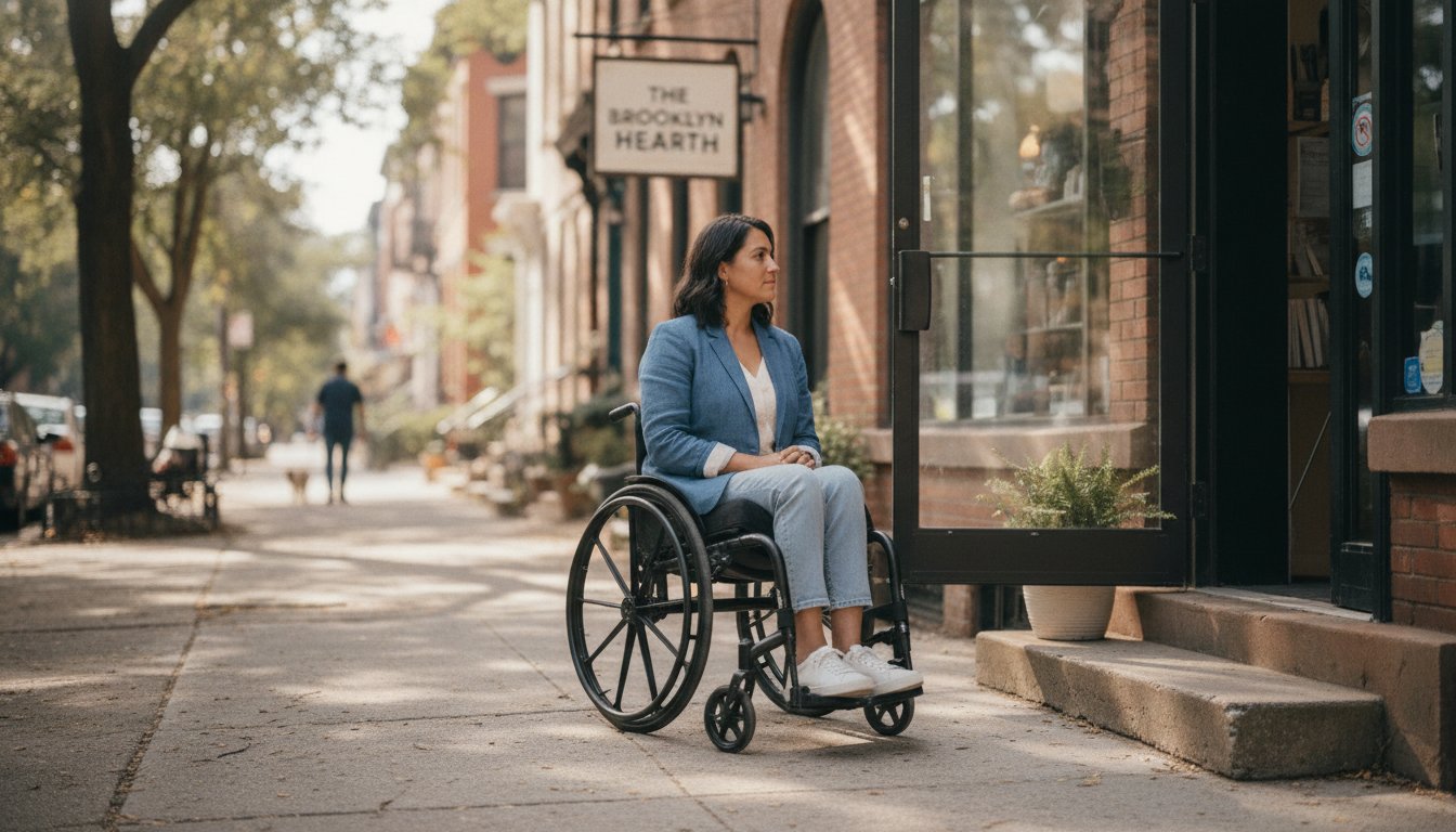 Condiciones de accesibilidad en un lugar de la Ciudad de Nueva York
