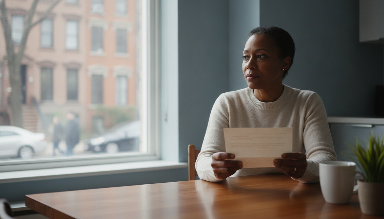 A New Yorker reviewing ADA complaint paperwork after filing a disability discrimination claim